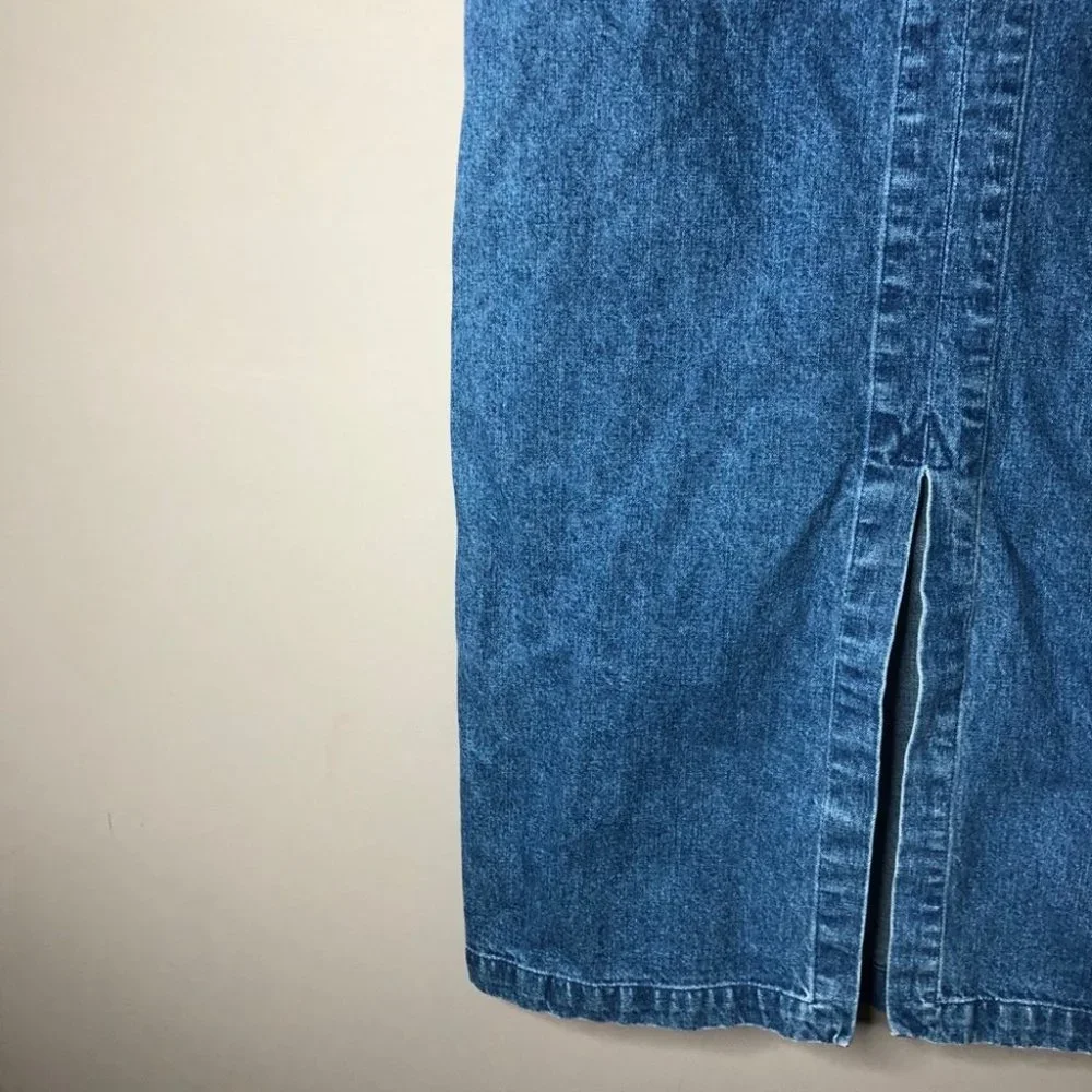 Blue Willis jean skirt long slit size 42 midi - Picture 3 of 8